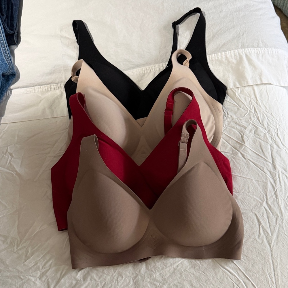 4 VRCOMFY JELLY BRA TikTok Viral SZ L Red Black Nude Mauve plus 3 extenders